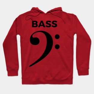 Bass Clef - Funny Music Puns Text On Top Hoodie